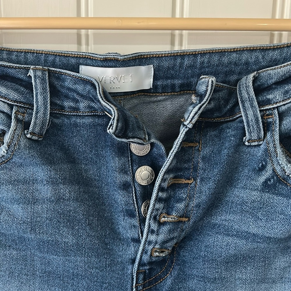 Vervet Jeans Scandal Skinny Button Fly High Rise Medium Blue Women’s 31 VT870